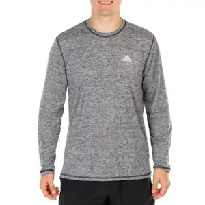 AdidasMen's Active Heathered Golf Long Sleeve Tee - Black